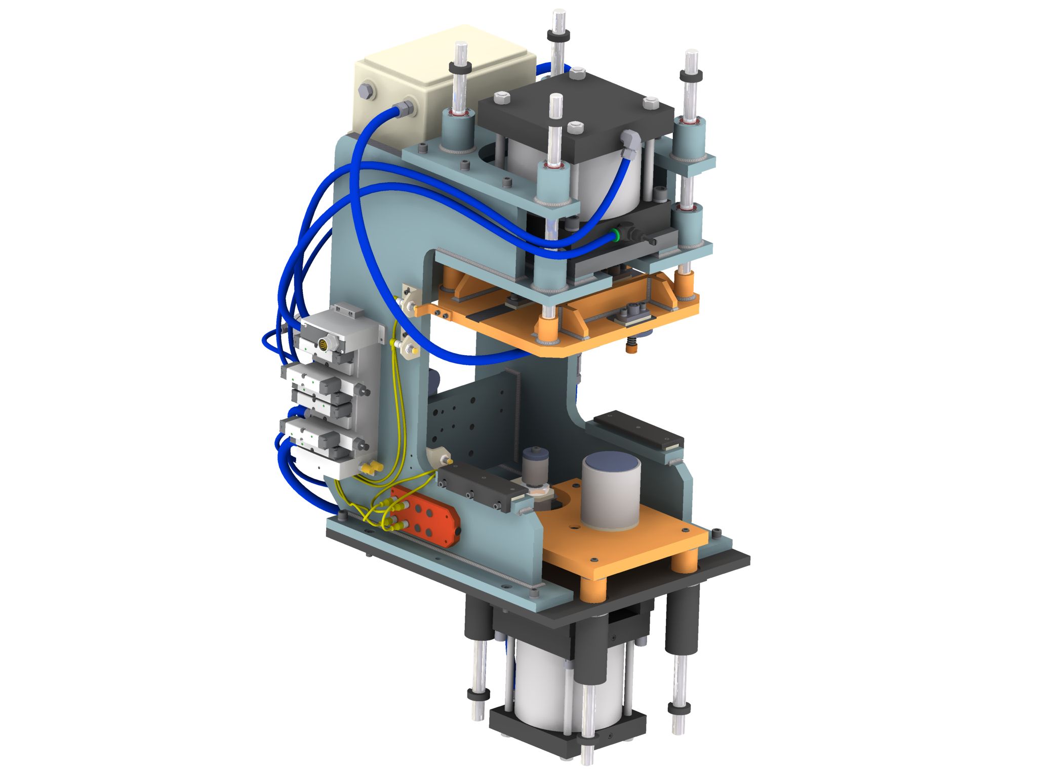 Modelo tridimensional de una máquina industrial desarrollada a medida